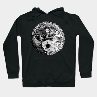 Yin Yang natural landscape. Day and night Hoodie